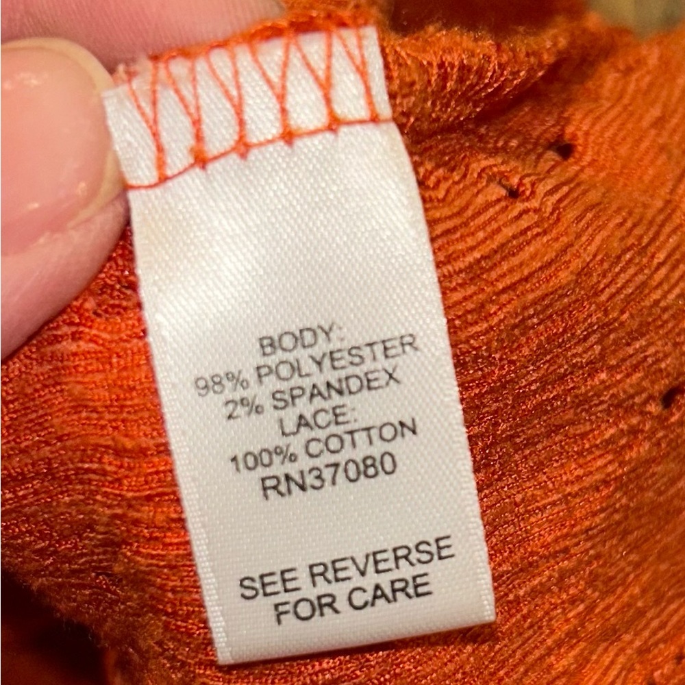 Cato Burnt Orange V-Neck Blouse size XL - Picture 9 of 9